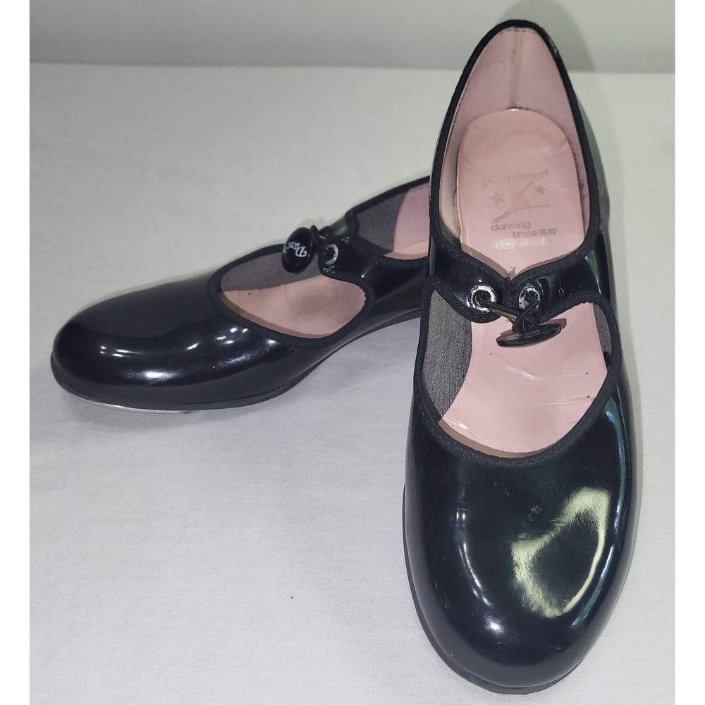 Capezio Tap Shoes Black Patent Leather Mary Jane 6.5 M 625 PAT Made in USA